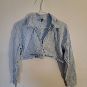 Light Blue Cropped Jacket